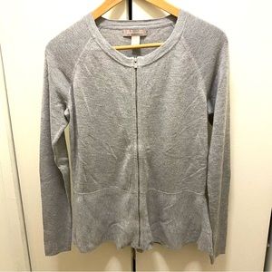 Banana Republic Zip Up Peplum Wool Blend Sweater